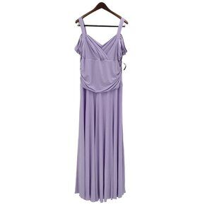 NWT Evanese Lavender Purple Off the Shoulder Maxi Dress Womens Size 1X Prom